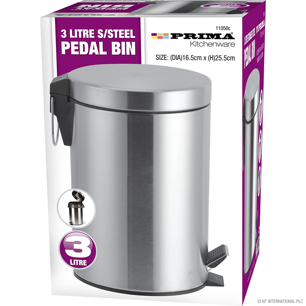5L S/S Pedal Bin (DIA)20.5cm x (H)28cm