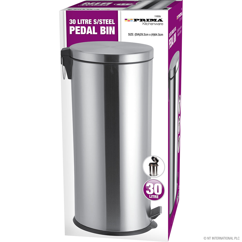 30L S/S Pedal Bin (DIA) 29.2 X (H) 64.5cm