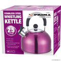 2.5L S/S Whistling Kettle in Red Camping