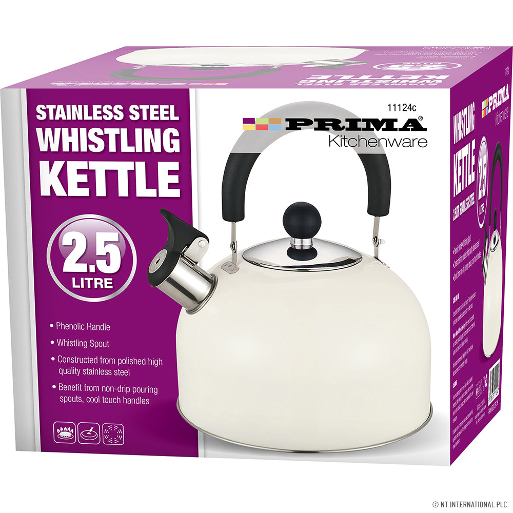 2.5L S/S Whistling Kettle in Red Camping