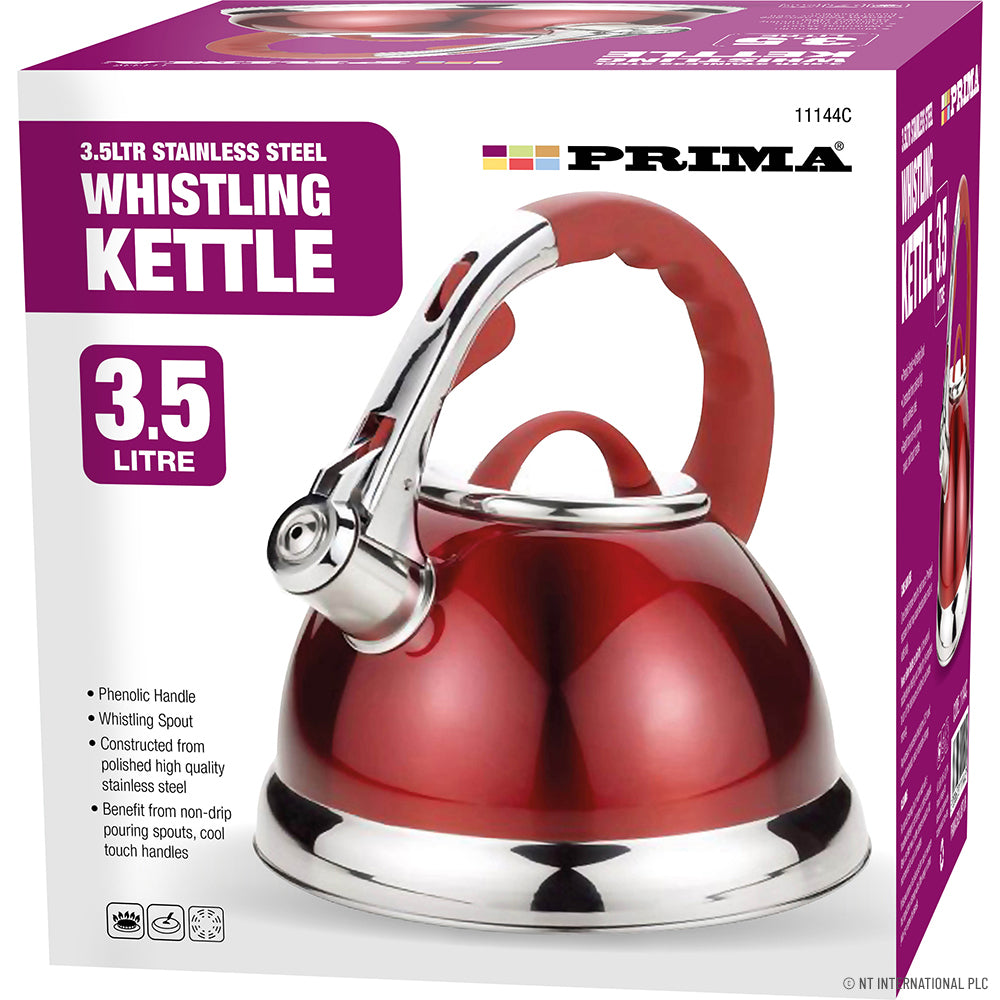 Peak Kit 3.5L Whistling Kettle in Red and Chrome - Peak Kit