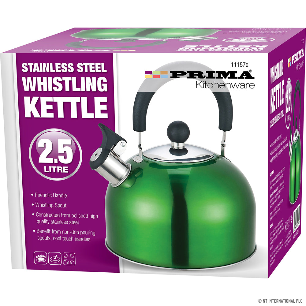 2.5L S/S Whistling Kettle in Metallic Blue