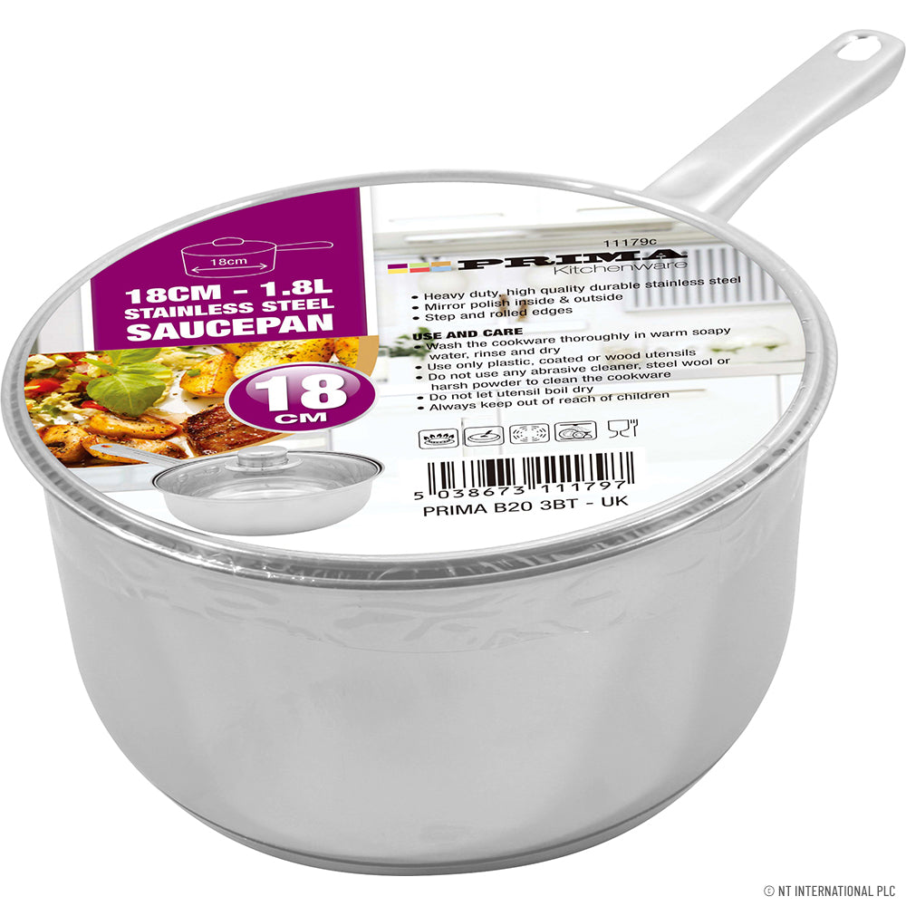 18cm S/S Milkpan Induction Base With Glass