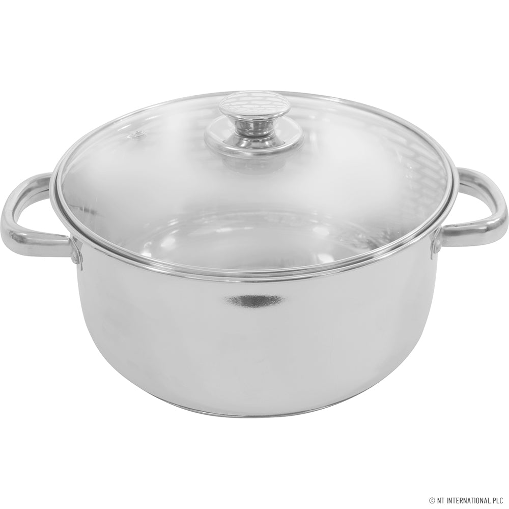 22cm S/S Casserole Induction Base With Glass