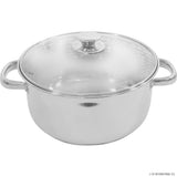 22cm S/S Casserole Induction Base With Glass