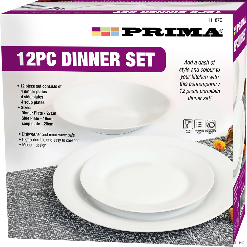 12pc Dinner Set - White Colour