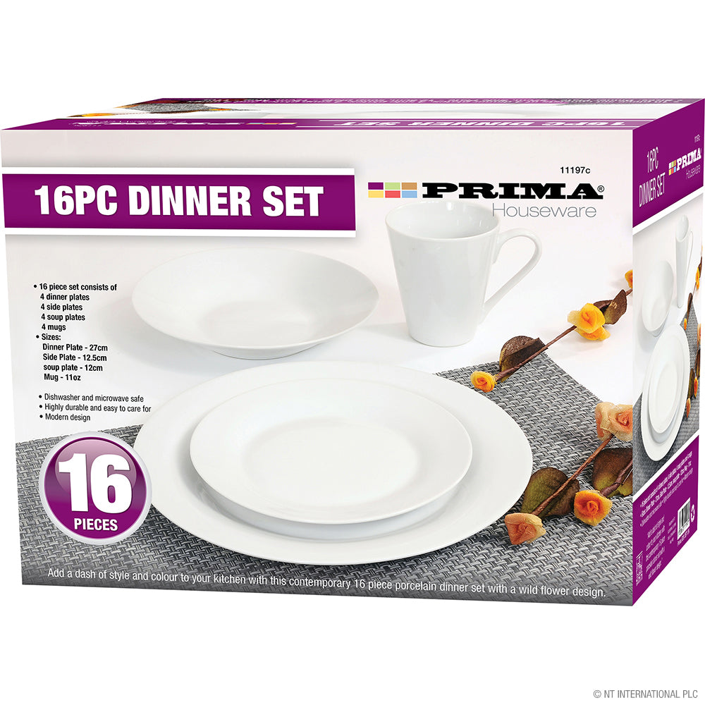 16pc Dinner Set in White Colour