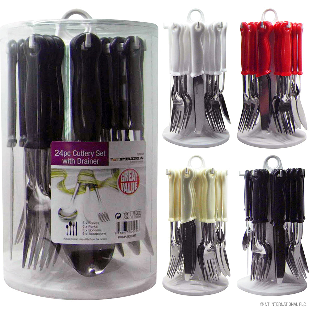 24pc S/S Cutlery Set with Round Stand