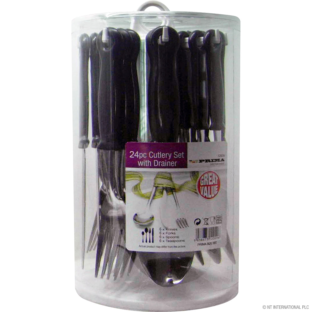 24pc S/S Cutlery Set with Round Stand