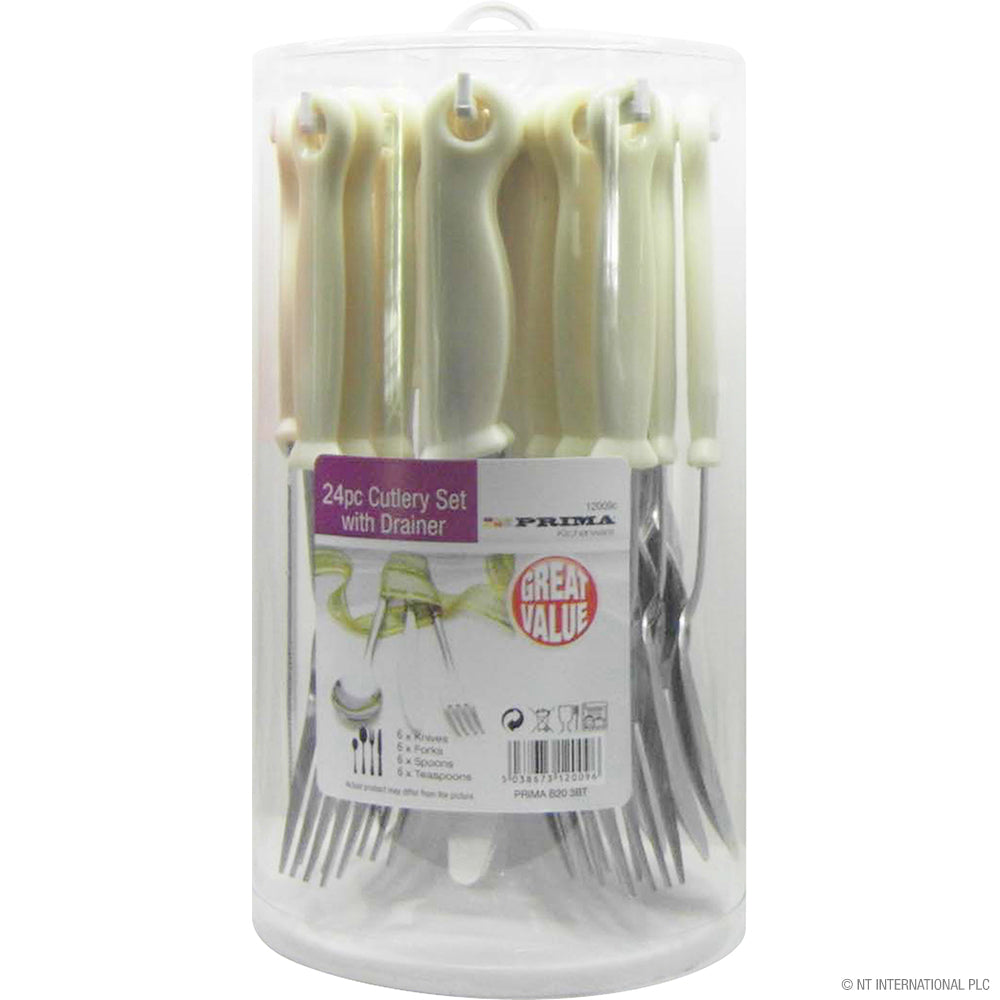 24pc S/S Cutlery Set with Round Stand