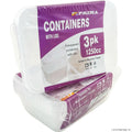 PK 3 Plastic Containers 1250cc Micro (Rect)