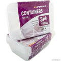 3pk Plastic Containers 1000cc Micro