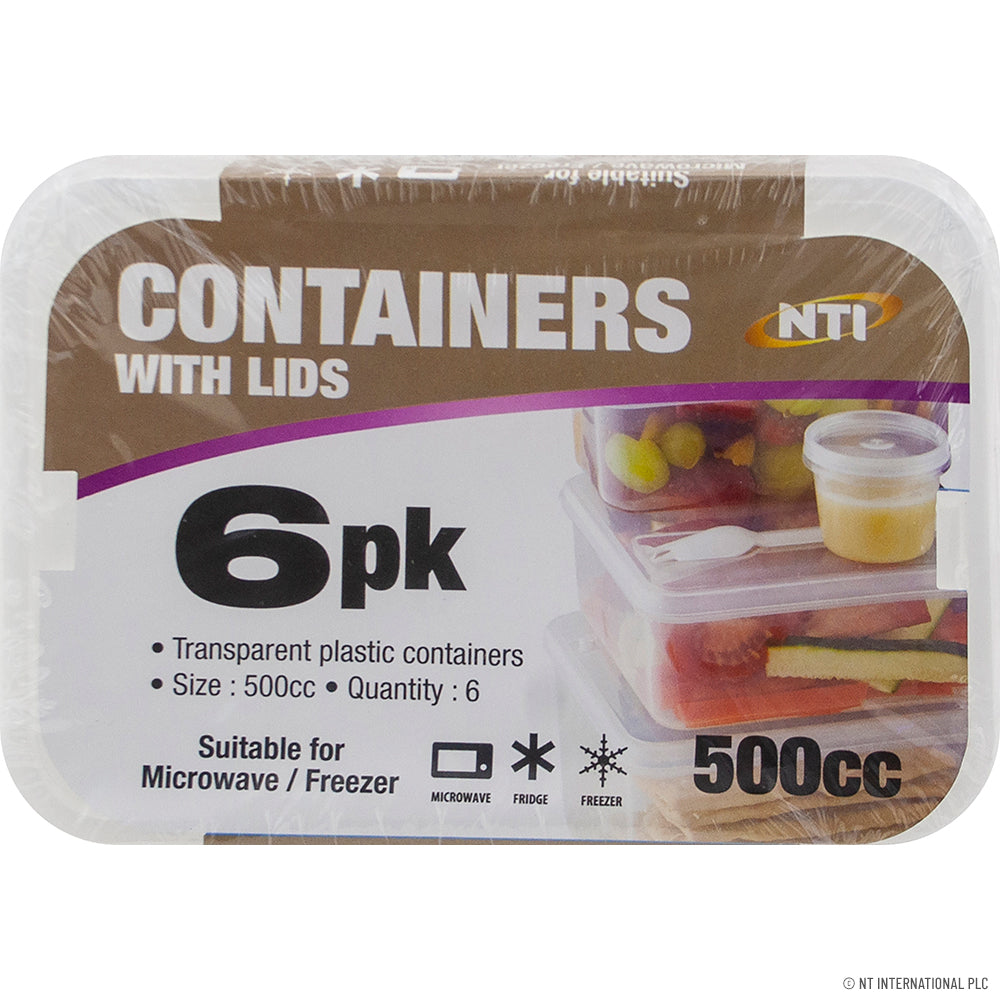 5pk Plastic Containers 500cc Micro