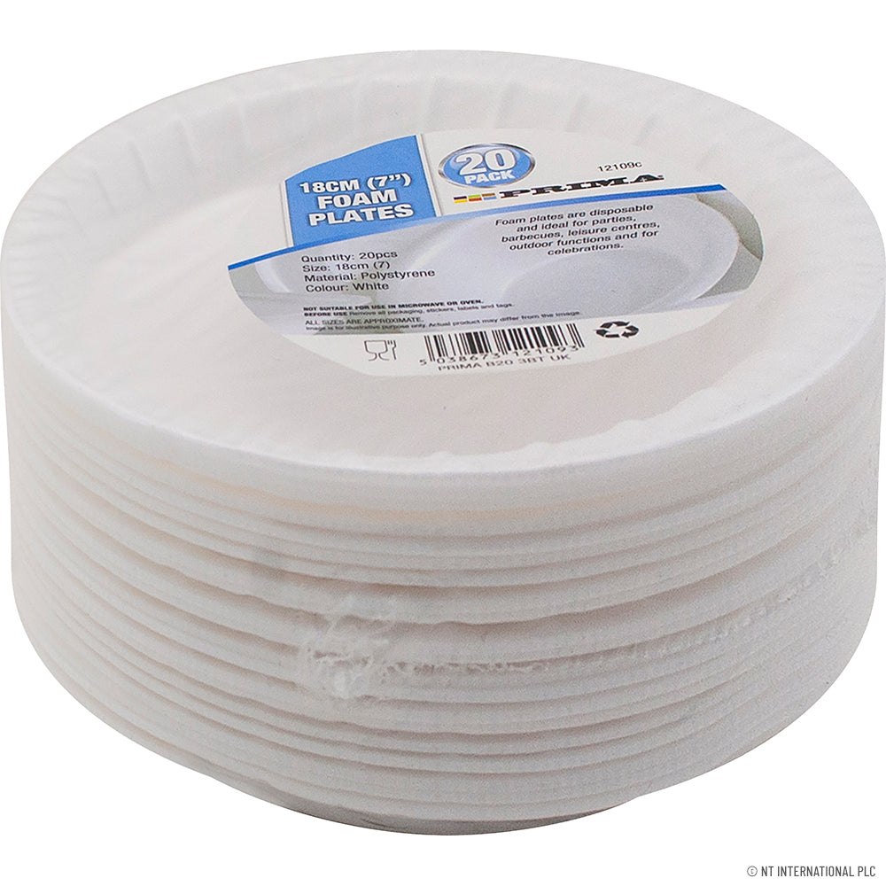 7" (18cm) Foam Dinner Plate 20pk - Classifoam