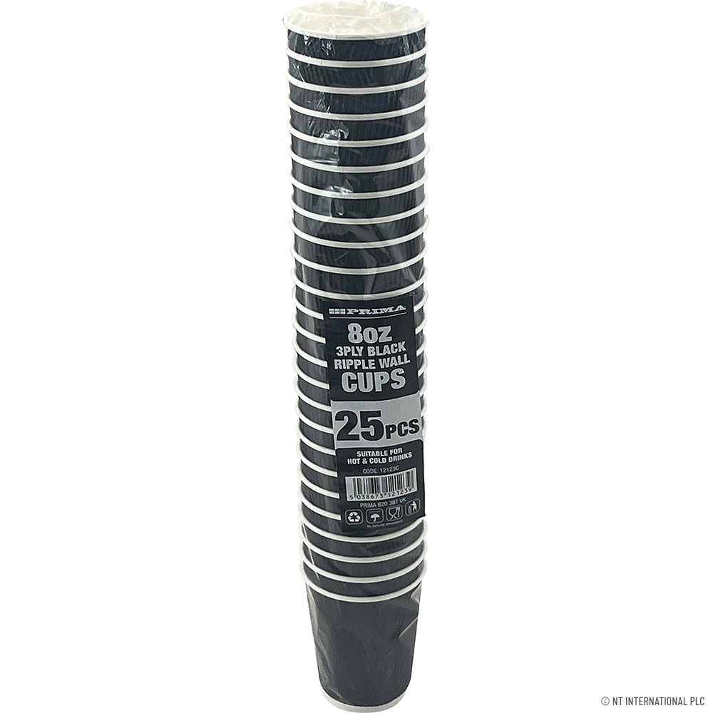 25PC - 8Oz Ripple Wall Cup (Brown)