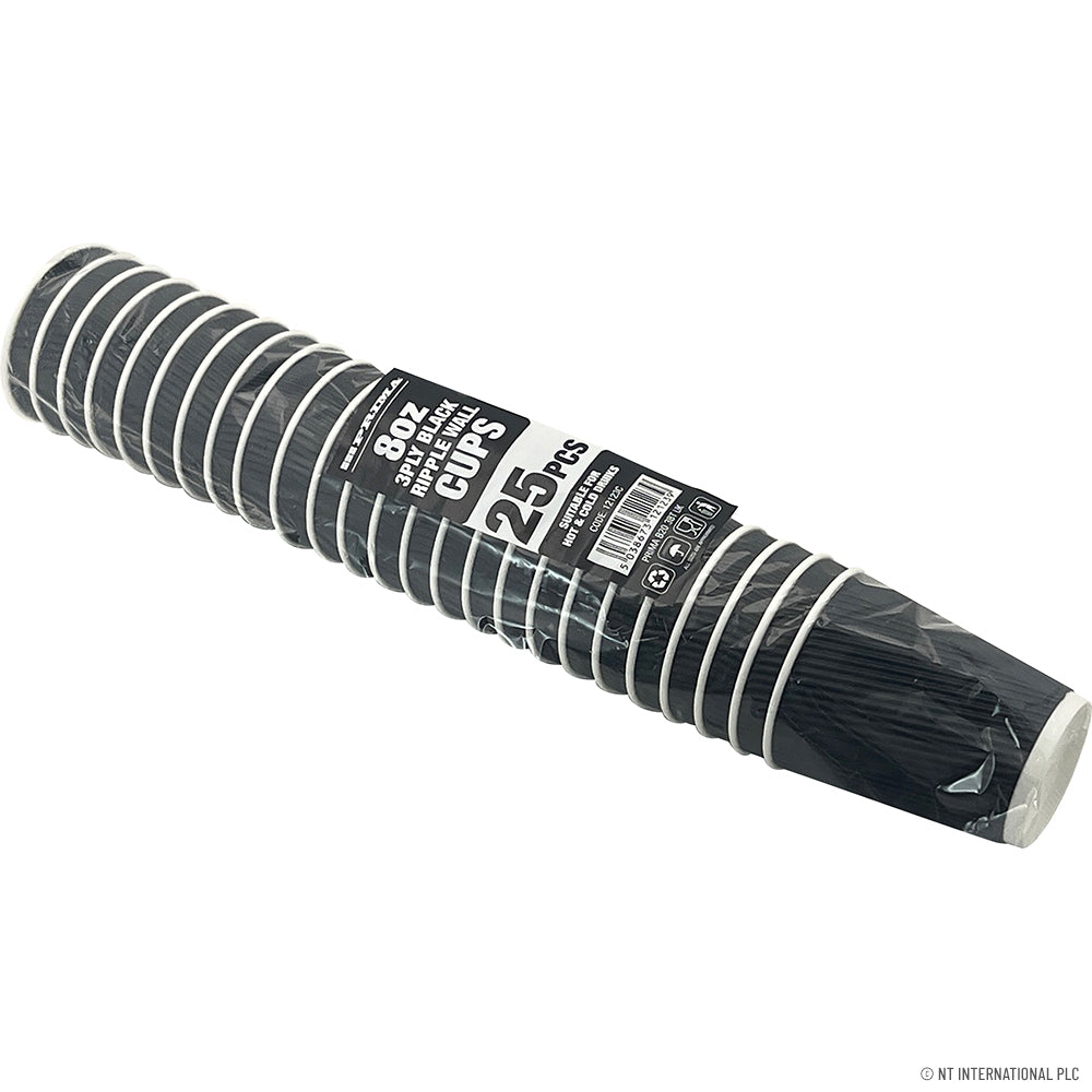 25PC - 8Oz Ripple Wall Cup (Brown)