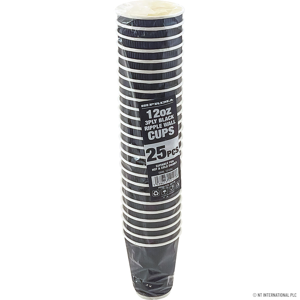 25PC - 8Oz Ripple Wall Cup (Brown)