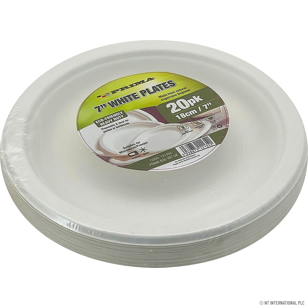 7" Round Plate - Pk20 Bagesse