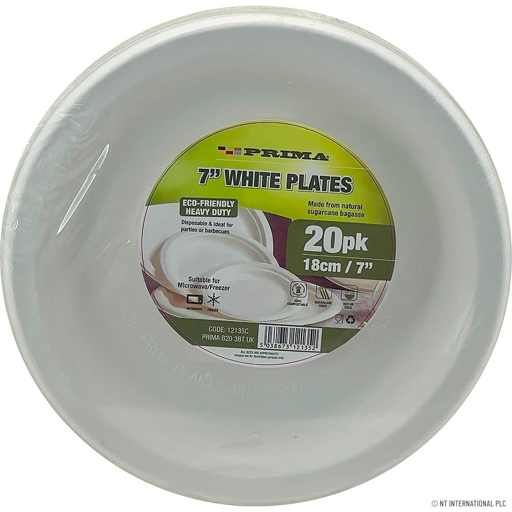 7" Round Plate - Pk20 Bagesse