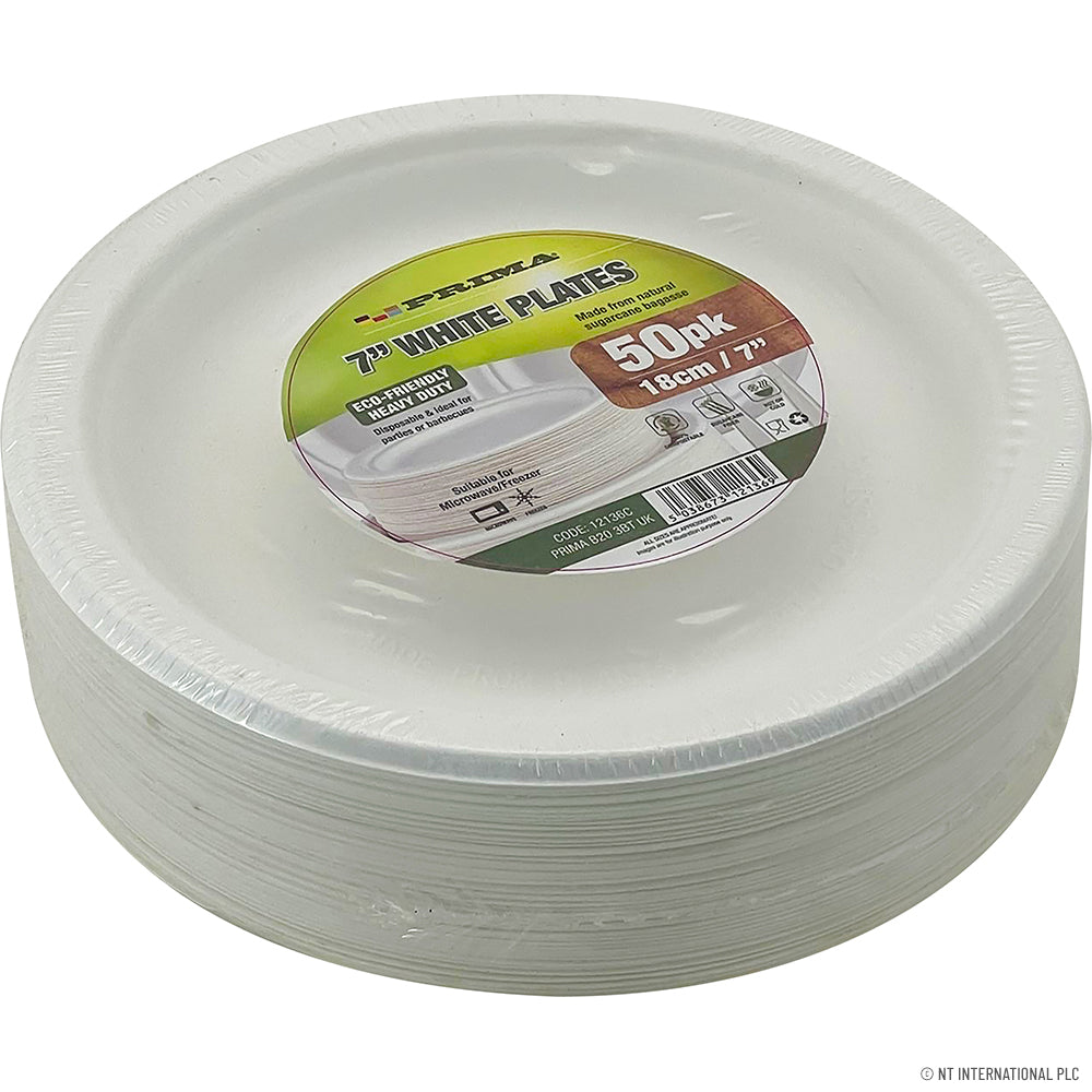 7" Round Plate - Pk50 Bagesse