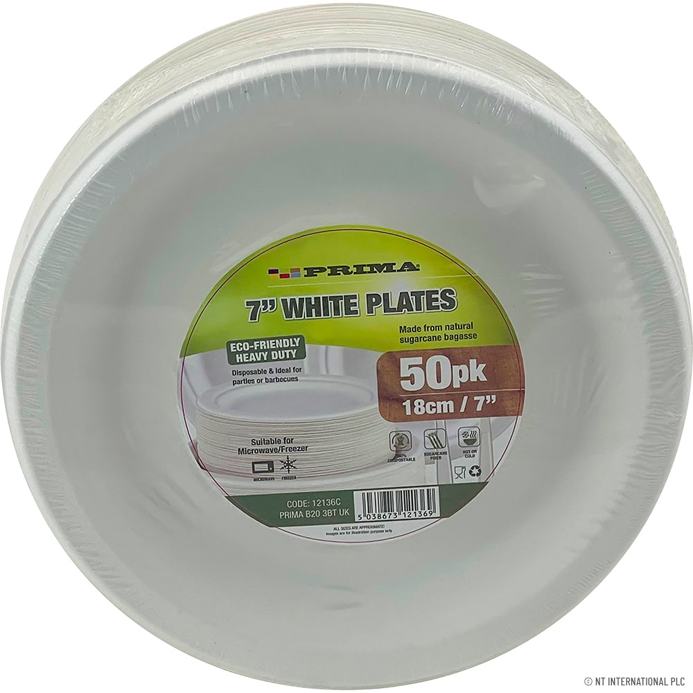 7" Round Plate - Pk50 Bagesse