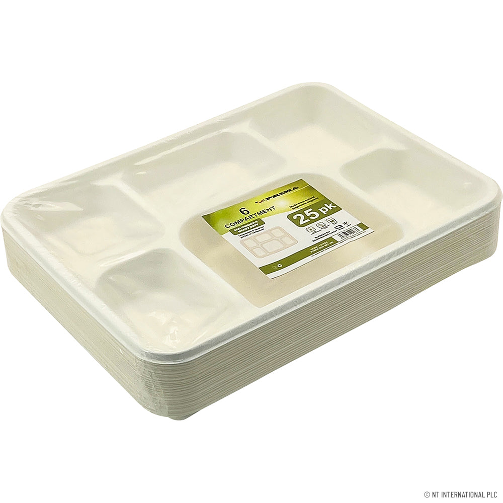 Peak Kit Bagasse Tableware (6cp Lunch Plate) Pk25 - Peak Kit