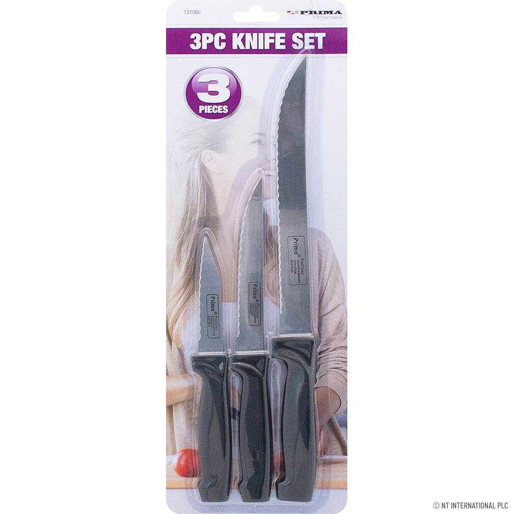 3pc Knife Set On Card
