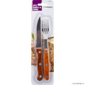 2pc Steak Knife and Fork with Wooden Handle