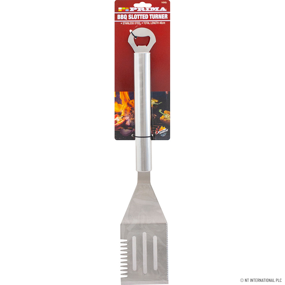 Peak Kit Stainless Steel BBQ Slotted Turner 10.5x46cm - On Card - Peak Kit