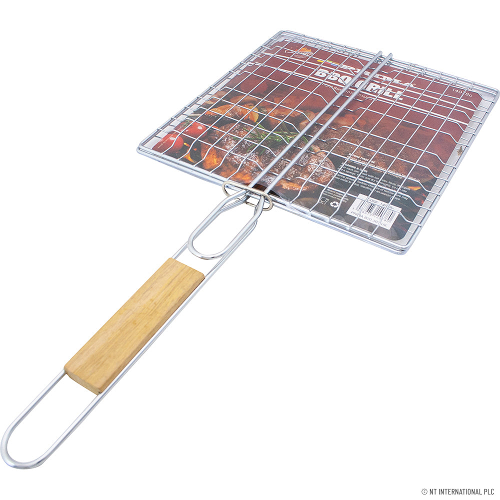 BBQ Grill 25.5 x 26cm - Wooden Handle