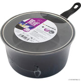 16cm Milk Pan - Glass Lid Black Handle