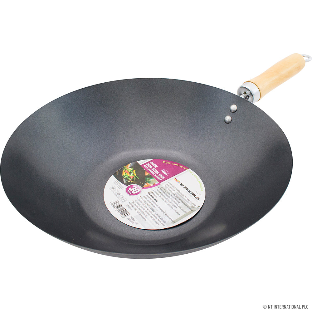 30 x 9cm N/S Wok - Wooden Handle