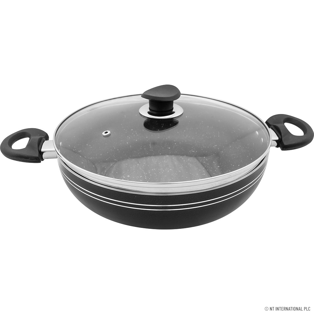 24cm Kadai ( Black ) - Induction Bottom