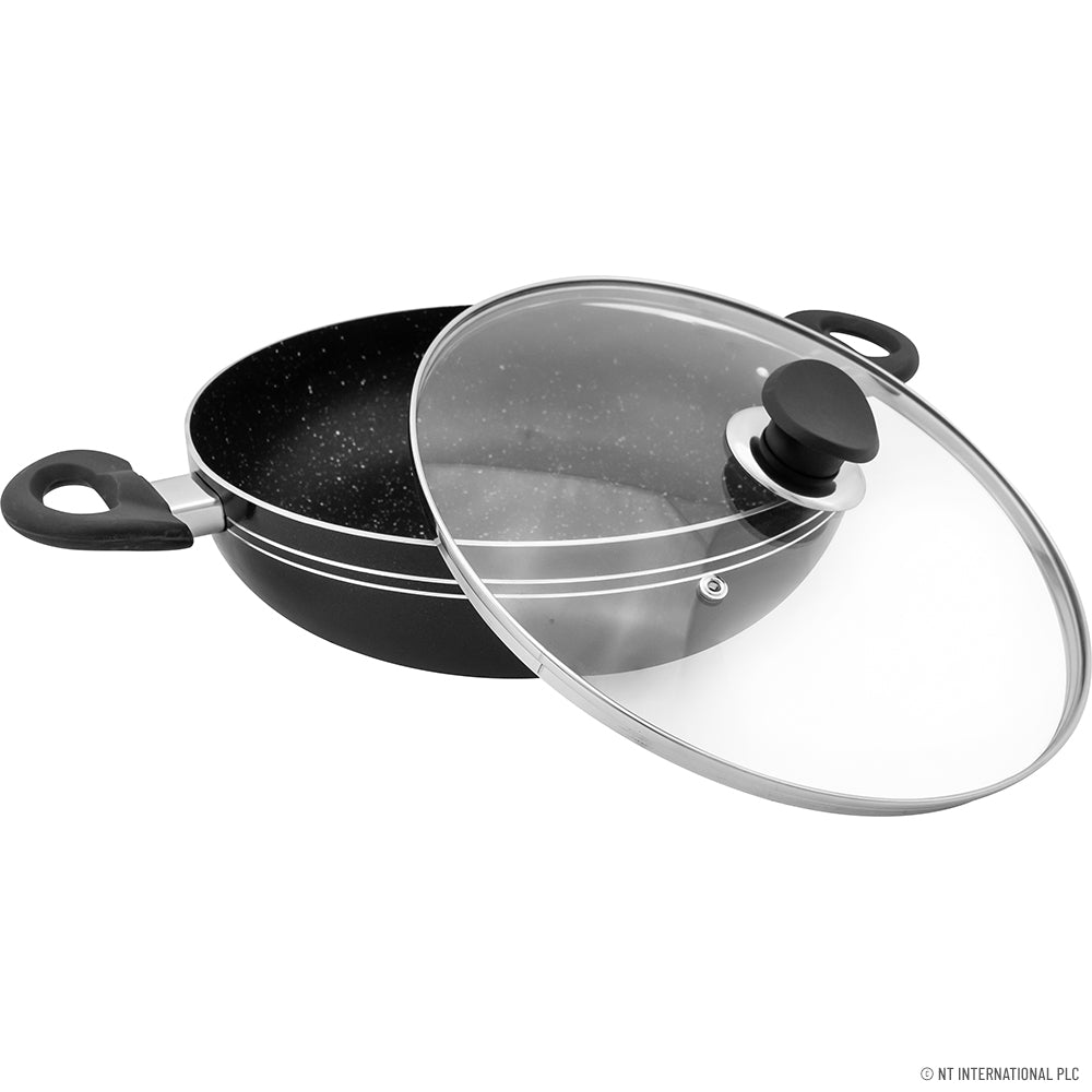 24cm Kadai ( Black ) - Induction Bottom