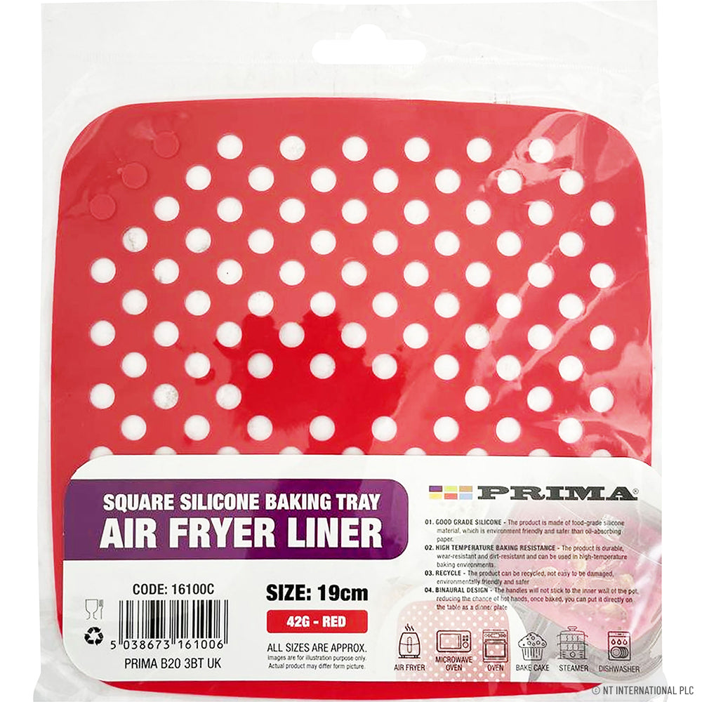 7.5" Air Fryer Liner 42G Sqaure, Red