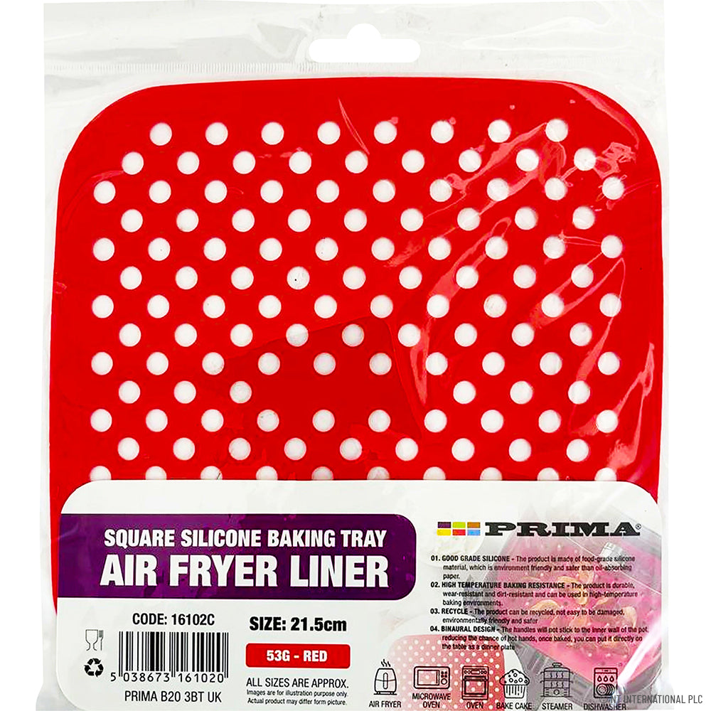 8.5" Air Fryer Liner 53G Sqaure, Red