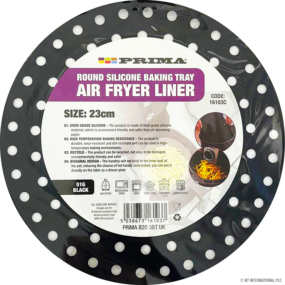 9" Air Fryer Liner 51G Round, Black