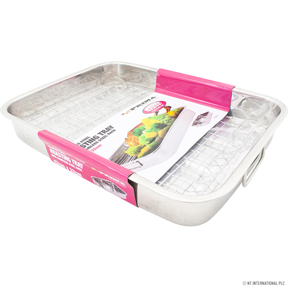 27cm x 20cm S/S Roasting Pan with Rack