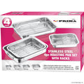 4pc S/S Roasting Pan Set with Racks - Heavy