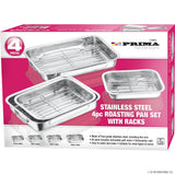 Peak Kit 4pc Stainless Steel Roasting Pan Set with Racks - Heavy - Peak Kit