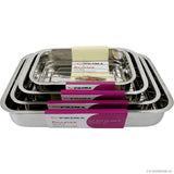 4pc S/S Roasting Pan Set with Racks - Heavy