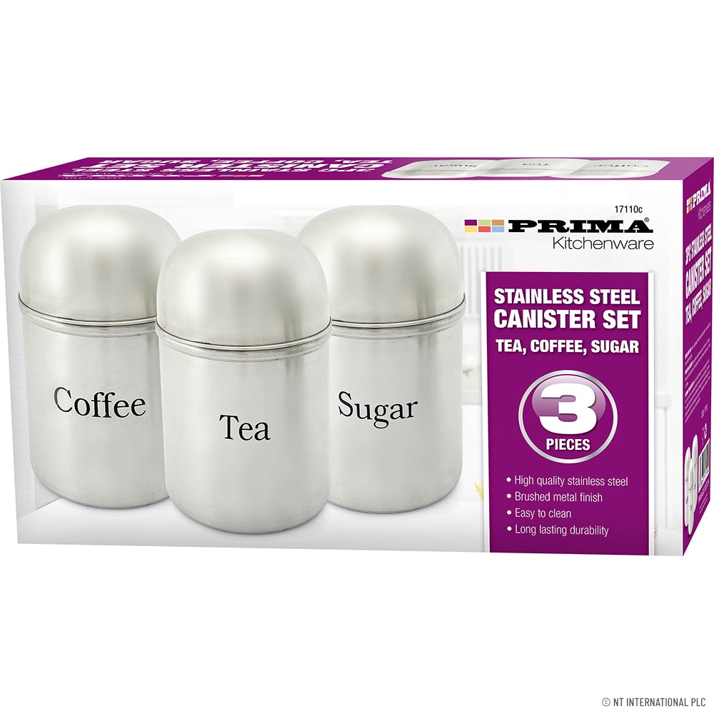 Peak Kit 3pc Stainless Steel Canisters Set Coffee / Tea / Sugar - Peak Kit