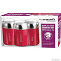 3pc Canisters Set Red - Coffee / Tea / Sugar