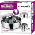 9pc S/S Spice Canister - Colour Box