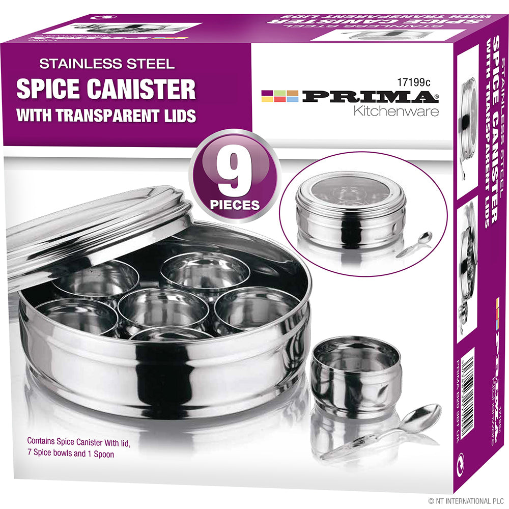 9pc S/S Spice Canister - Colour Box