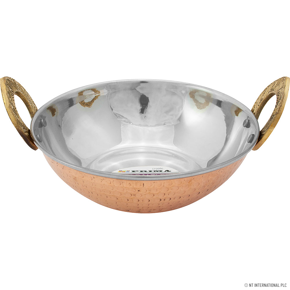 17cm S/S Balti Dish / Kadai with Copper Base