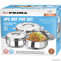 3 pcs Double Wall Hotpot Set