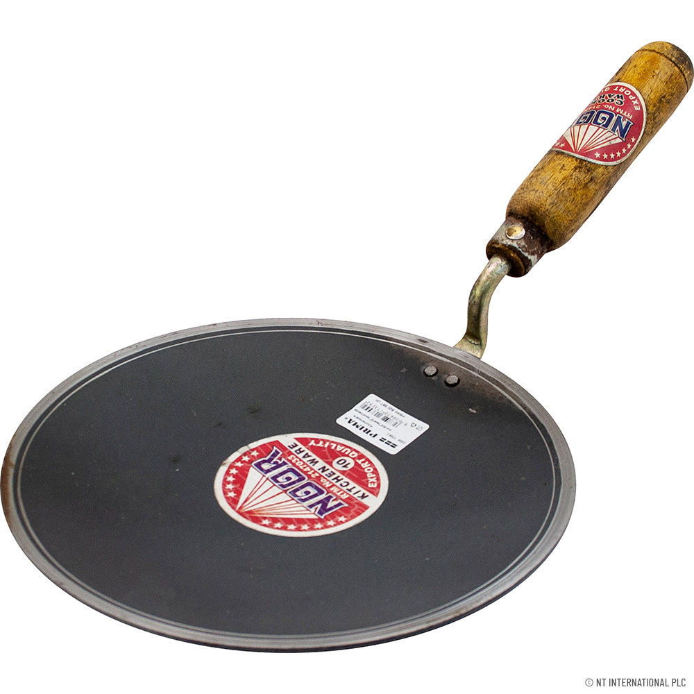 10" Iron Roti Tawa - Wood Handle