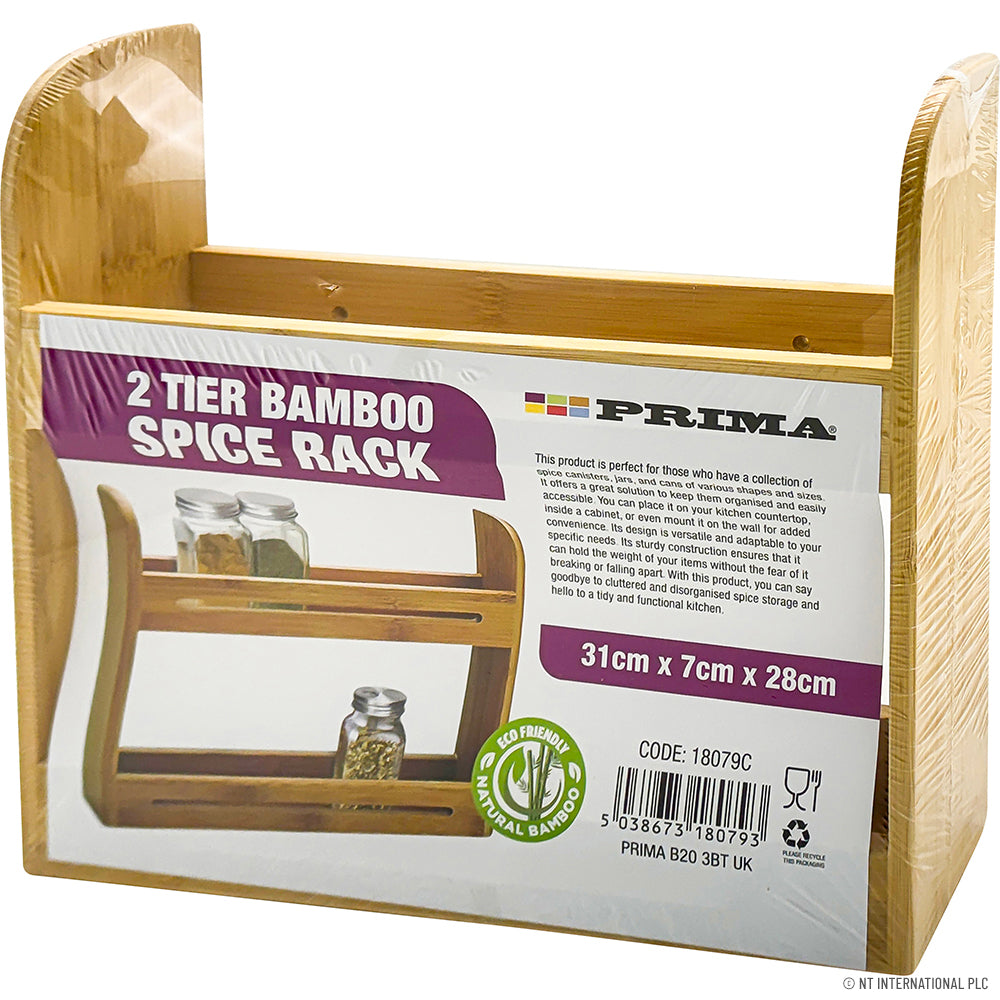 2 Tier Bamboo Spice Rack