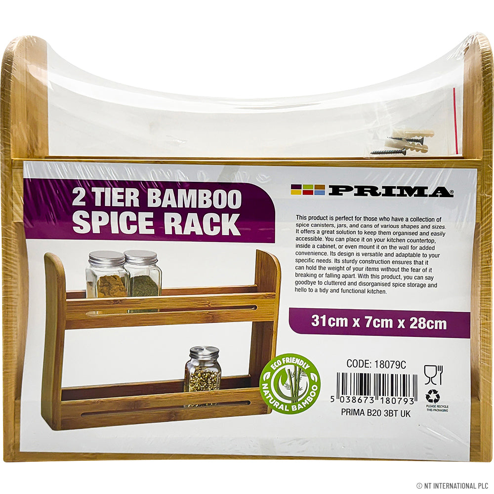 2 Tier Bamboo Spice Rack